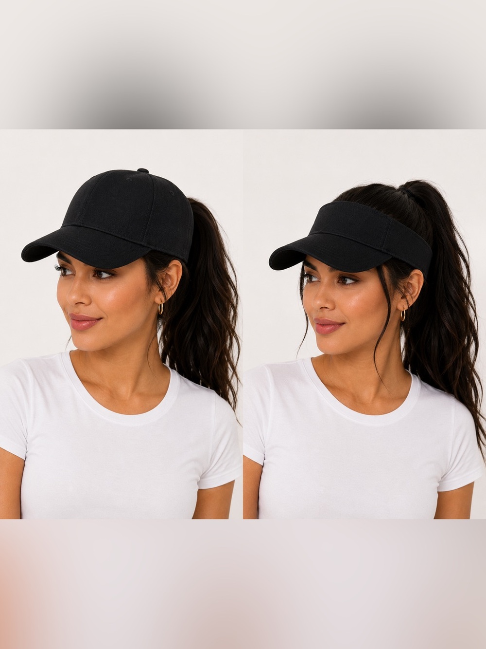 2 piece Women Men Baseball & Visor Set-Black